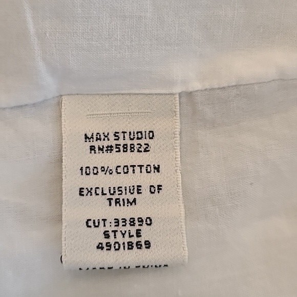 Max Studio White Sleeveless Lace Front 100% Cotton Dress Size M - Picture 10 of 11